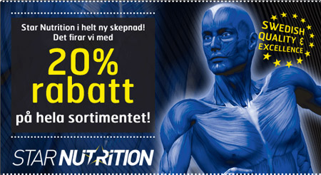 20% på kosttillskott från Star Nutrition hos Gymgrossisten