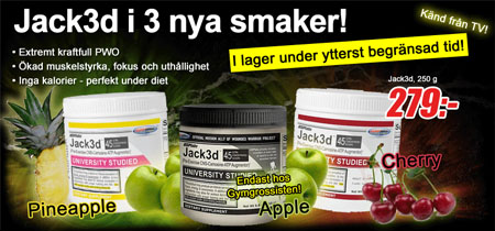 Jack3d i tre nya smaker hos Gymgrossisten